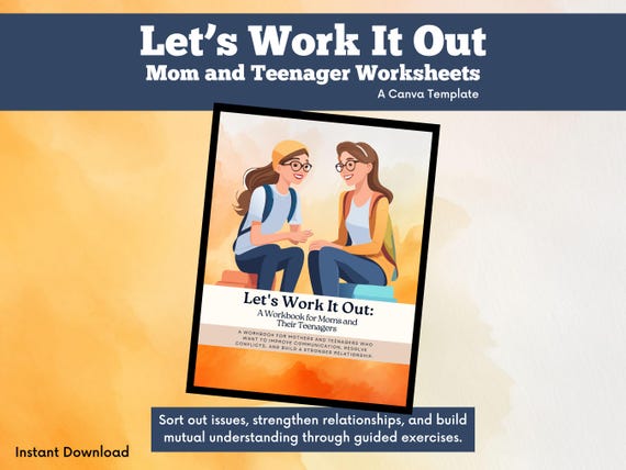 Work It Out Mother-Teen Workbook | Parental Bonding | Teenager Guide | Parenting Workbook | Personal Responsibility | Improve Communication