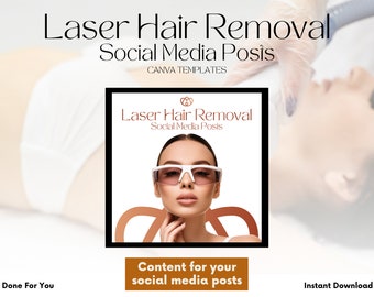 Laser Hair Removal Instagram Templates | Medspa IG Posts and Stories | Esthetician Social Media | Skincare Influencer | Done For You