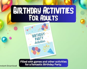 Birthday Activities for Adults  | Activity Quiz | Birthday Games | How well do you know the Birthday Person | Bday Party | Digital Download