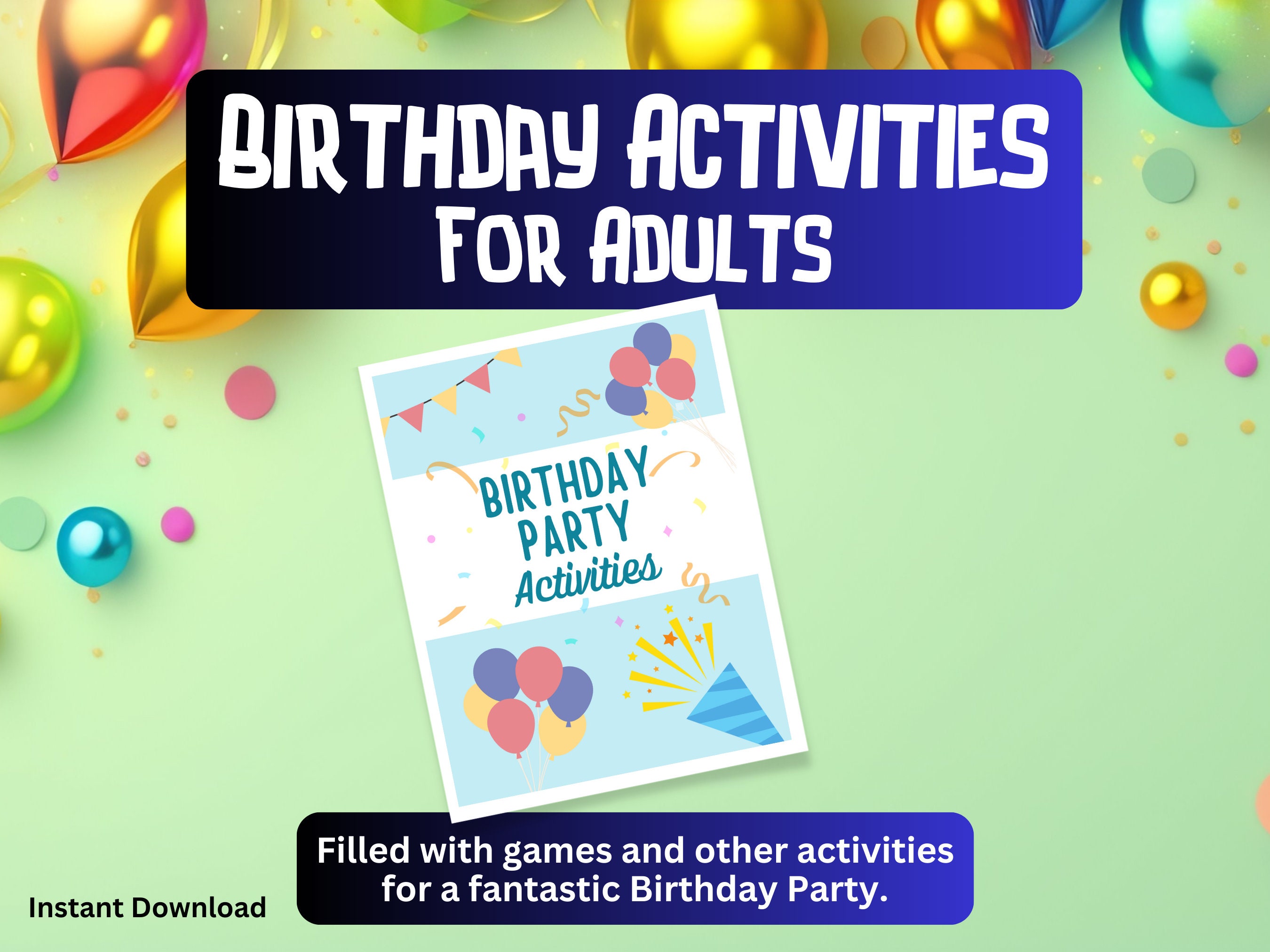 Birthday Activities for Adults  | Activity Quiz | Birthday Games | How well do you know the Birthday Person | Bday Party | Digital Download