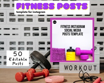 Fitness Social Media Posts Instagram Vorlage für Canva bearbeitbares Highlight