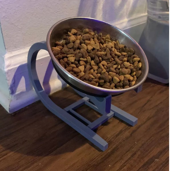 Angled Cat or Dog Food Bowl Holder - Elevated Dining Solution for Feline Friends