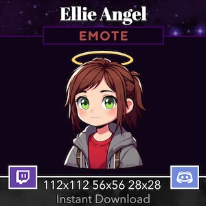 The Last Of Us Ellie Halo, Angel, Holy. EMOTE, Twitch, Discord, Youtube, Stream, Printable, Happy, Cute, Kawaii , Chibi