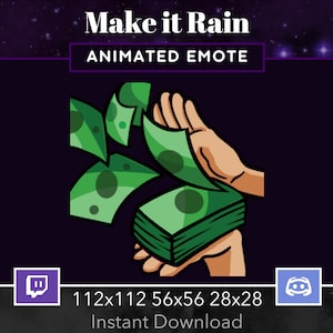 Animiertes Make it Rain Donation emote für Twitch, Discord, Youtube, Stream , Livestreaming, Meme, Geld, Swipe, Kreditkarte, Gif
