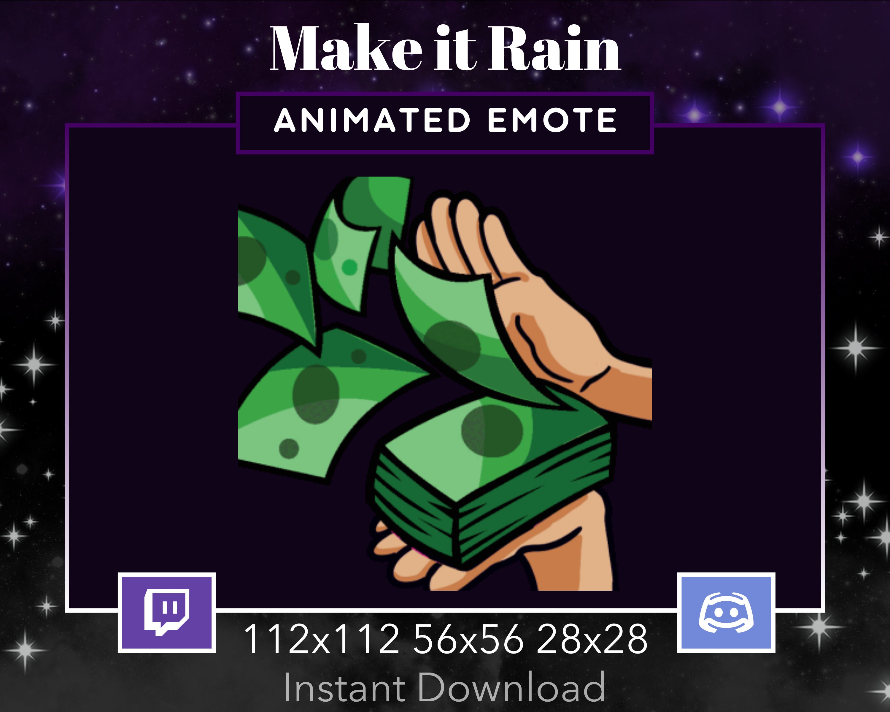 Animated Make It Rain Donation Emote for Twitch, Discord, Youtube ...