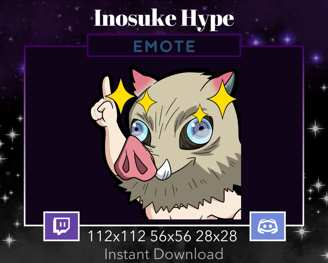 Demon Anime Inosuke Blink, Flex, Rage Pack Bundle Emote Twitch Stream ...