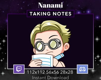 Jujutsu Kaisen Nanami taking notes. Emote, Twitch, Discord, Stream, Printable, Manga, Anime, JJK