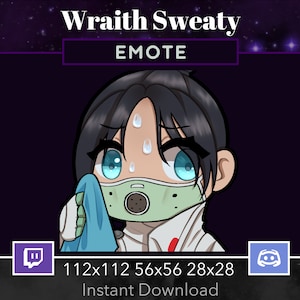 Apex Legends Emote Wraith Quarantine 722 Sweaty, Tryhard. Emote Twitch, Emote Discord, Stream, Gaming