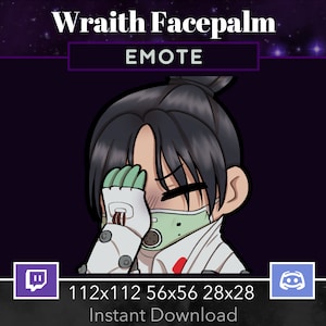 Apex Legends Emote Wraith Quarantine 722 Facepalm, disappointed. Emote Twitch, Emote Discord, Stream, Gaming