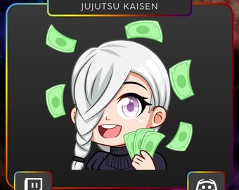 Jujutsu Kaisen Meimei Money donation. Emote, Twitch, Discord, Stream, Printable, Manga, Anime, JJK