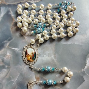 Annunciation of the Lord Rosary White Pearl Rosary Catholic Rosary Traditional Rosaries Catholic Gift Handmade Catholic Rosary Women&#39;s Gift