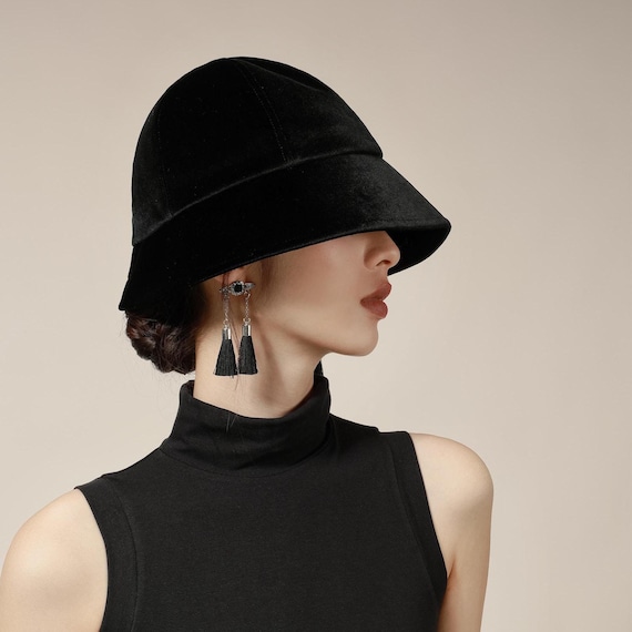 Bucket Hat Women Luxe Velvet Winter Fashion Designer Hats Gift for