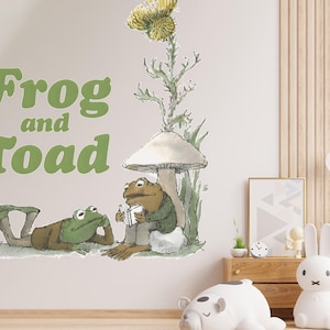 Frog and Toad Are Friend Wall Decal Frog Wall Sticker Mink Wall mural Toad Wall Art Wall decal For kid room boy room decor child room decor