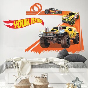 Free Shipping Hot Car 3D Wall Decal Motorsports Wall Decal Hot Race Wall Art Car Racing wallpaper For Boy Room Decal And Kids Room Decal