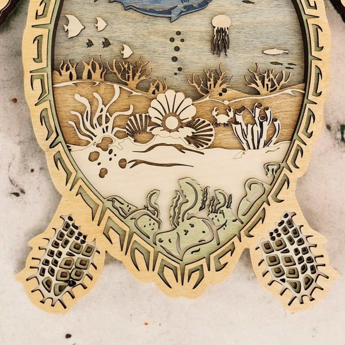 Layered Sea Turtle Shadowbox Scene Wall Art - Etsy
