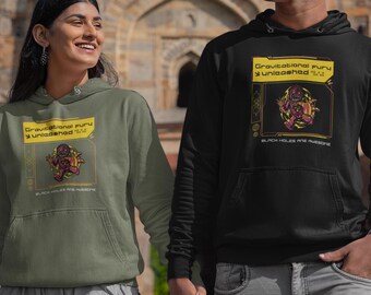 Sweat à capuche Astrophysics : Sweat-shirt unisexe en coton mélangé Gravitational Fury