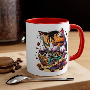 Quantum Sip Explorer cat coffee cup | Astronomy mug | Astro Cat Coffee Mug | Cat Lover's Astrophysics Gift | Cute Cat Science Coffee Cup