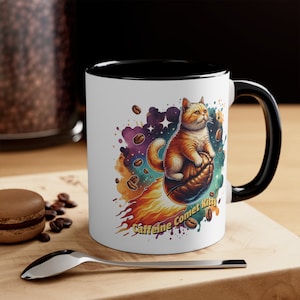 Caffeine Comet Kitty Coffee Mug: Astro Cat Astrophysics Gift