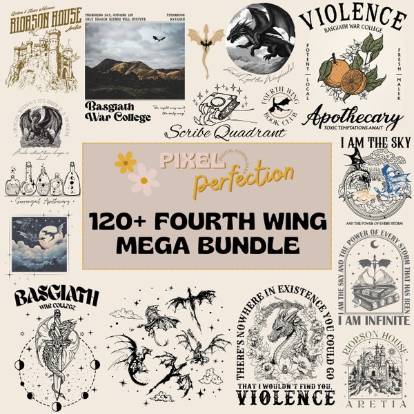 120 + Fourth Wing Mega Bundle | Fantasy-Buch | Fantasy-Leser | Kindle-Liebhaber | Schmutzbecher | Vierter Flügel | Drachen