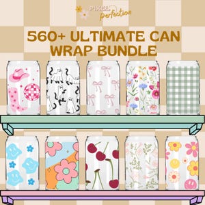 560+ Ultimate Can Wrap Png Bundle | Libbey can glass 16oz | Cute designs | Aesthetic wrap