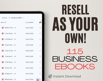 MRR PLR EBook 115 Business Titles for Resell or Personal Use Master Resell Rights Private Label Rights Digital Product Bundle Copyright Free