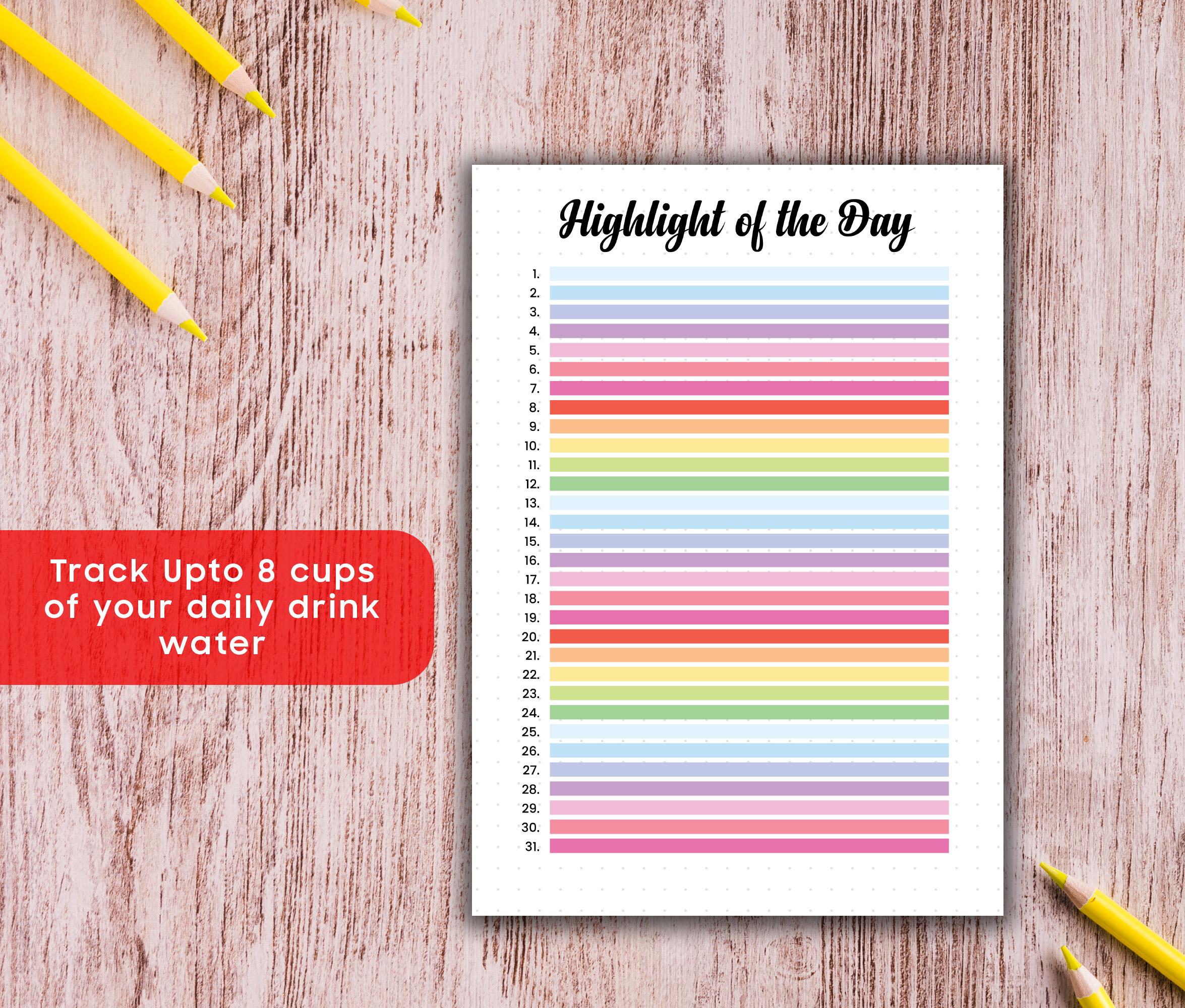 Highlight of the Day Printable Journal Page: Gratitude Tracker (PDF) - Etsy