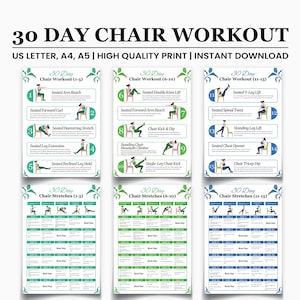 30-Day Chair Workout Challenge: Seated Exercise Guide (Digital Download)
