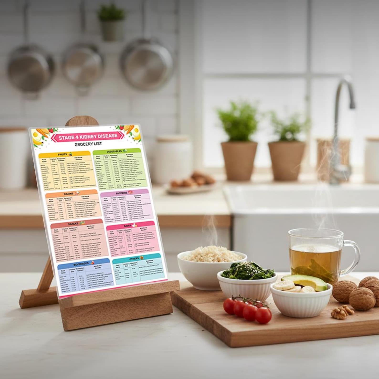 Stage 4 Kidney Disease Grocery List Poster | Laminated Renal Diet Chart ...