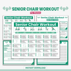 Easy Chair Exercises for Seniors Print Out | Seated Exercise Plan + Daily Tracker – A3 A4 A5 US Letter Sizes for Elderly & Beginners