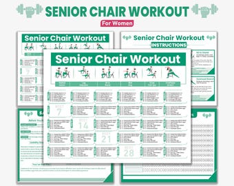Senior Chair Workout Poster Bundle: 30-Day Exercises Digital Print