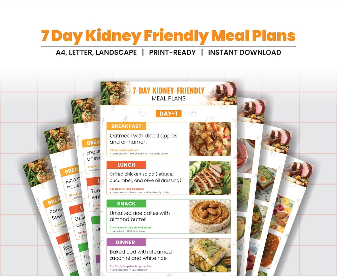 7-day Meal Plan for Kidney Disease and Diabetes | CKD Diet Plan With ...