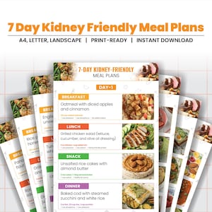 7-daags maaltijdplan voor nierziekte en diabetes | CKD-dieetplan met laag fosfor en kalium | Nierdieetmenu voor niergezondheid stadium 3-5