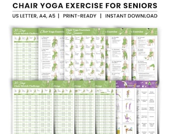 30 Chair Yoga Exercise in Guide for Seniors, Wheelchair Users, Nursing Home Balance Stability, 30Day Challenge Workout Physical Therapy PDF