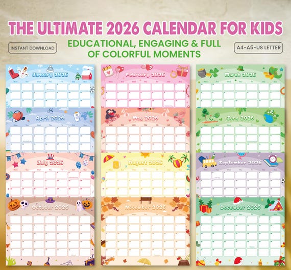 Wandkalender 2025-2026 | Maandoverzicht voor Kantoor,Grote Gelinieerde Vakken Juli 2025