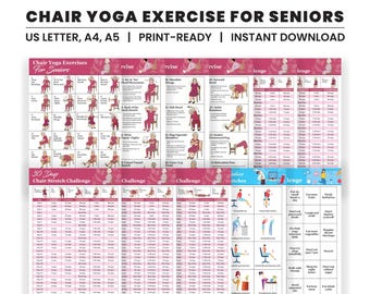 Chair Yoga for Seniors, Chair Exercise for Beginners, Activity for Seniors, Fitness Guide, Yoga PDF, Printable Digital Download