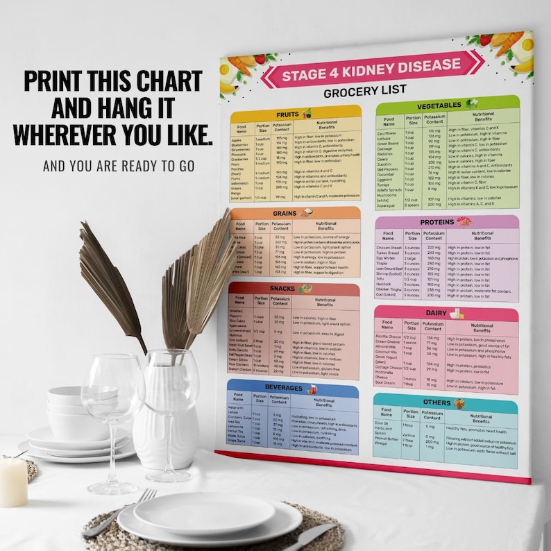 Stage 4 Kidney Disease Food List | Printable Renal Diet Chart | Kidney ...