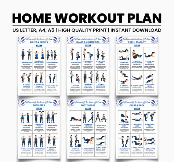 Full Body Day Workout Split For Women Home Workout Split Plan