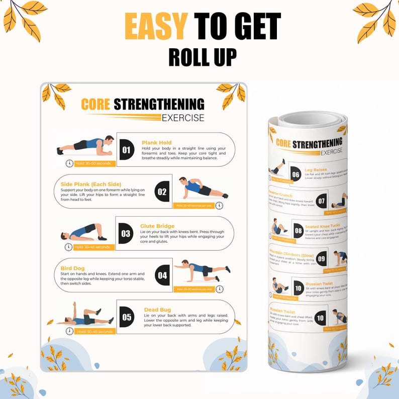 core-strengthening-workout-plan-set-of-4-laminated-exercise-posters