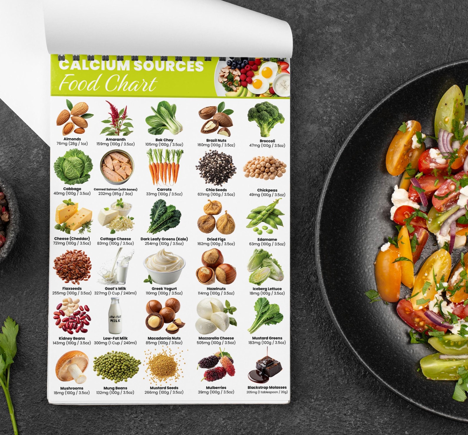 Calcium Rich Foods Chart PDF | Foods High in Calcium & Vitamin D | Bone ...