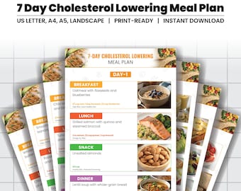 Low Cholesterol Meal Plan: 7-Dat Meal Plan for Lowering Cholesterol for a Healthy Heart