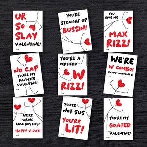 Slang Kids Valentine&#39;s Day Cards, Funny Printable Classroom Valentine, Teen Tween School Valentines, Boys Valentines, Funny Valentine Card