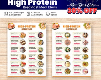 High Protein Breakfast Ideas and Low Carb Meal Prep for Muscle Building and Weight Loss, High Protein Food List and Nutrition Guide PDF