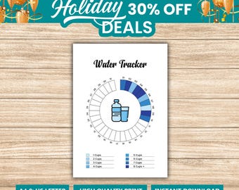 Monthly Water Tracker Printable: Daily Health Journal (PDF)