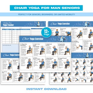 Stuhl Yoga für ältere Männer: 30-Tage sanfte Sitzübungen (PDF zum ausdrucken)