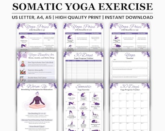 Somatic Exercise, Somatic Yoga Exercise for Beginners, Stress Relief, Emotional Regulation, Somatic Workout , Instant Download, PDF