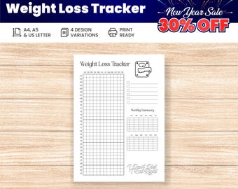 Weight Loss Challenge, Fitness Tracker, PRINTABLE Journal Page, Weight loss - Health Tracker - Workout Tracker - Track Weight Loss, PDF