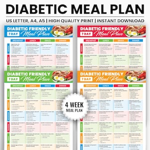 Piano alimentare e elenco di alimenti per il diabete / Dieta per diabetici a basso contenuto di carboidrati di 7 giorni per il controllo della glicemia / Dieta per prediabete, alimenti adatti ai diabetici