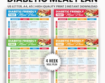 7-Day Diabetic Meal Plan: Low-Carb Diet (Digital Download)