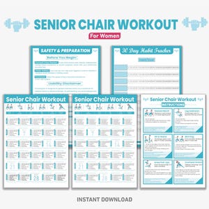 Low Impact Chair Workout for Seniors | 30-Day Chair Workout for Seniors | Seated Fitness Routine | PDF Exercise Chart for Elderly