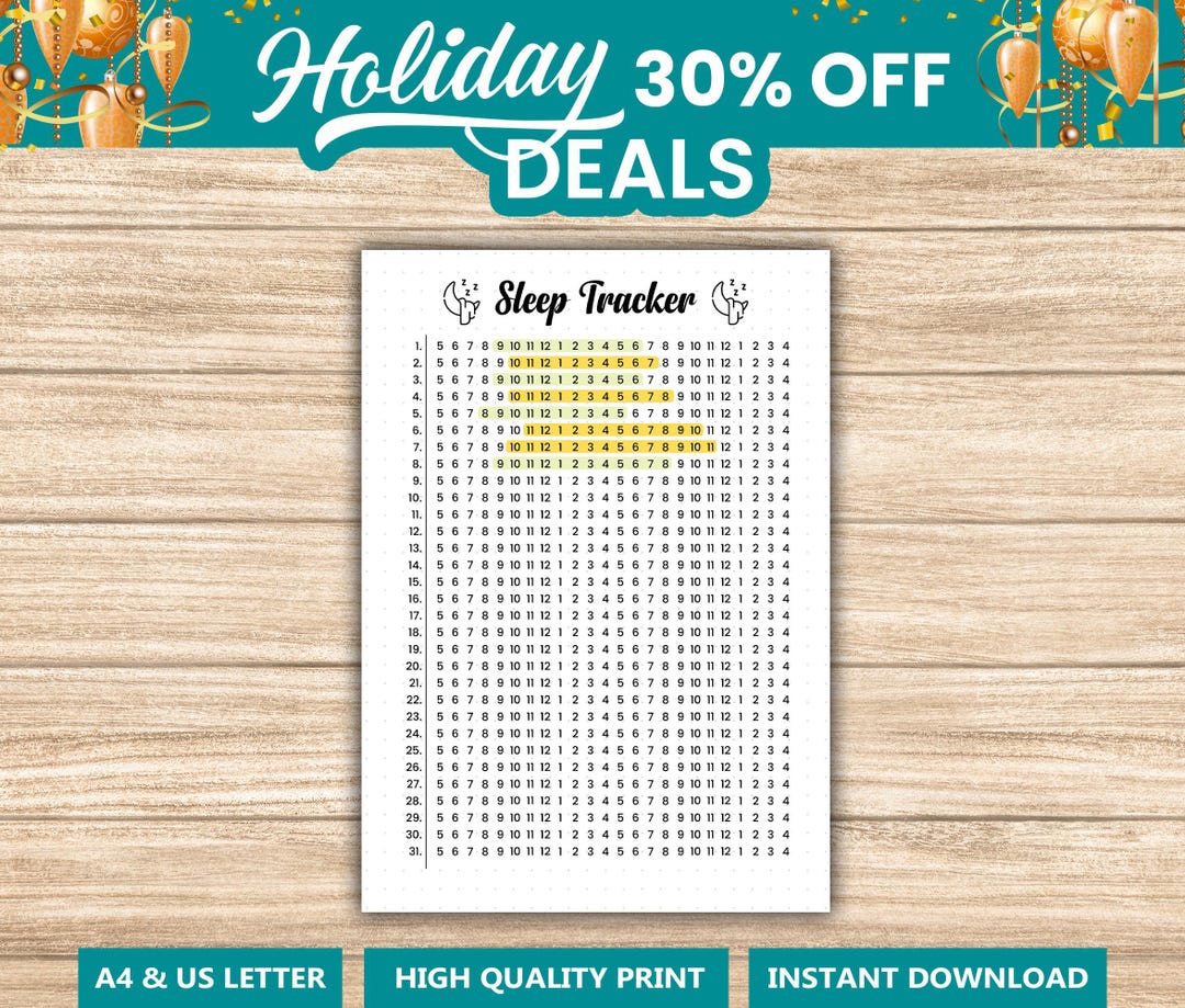 Sleep Tracker Yearly - PRINTABLE Journal Page - Planner Page - Track ...